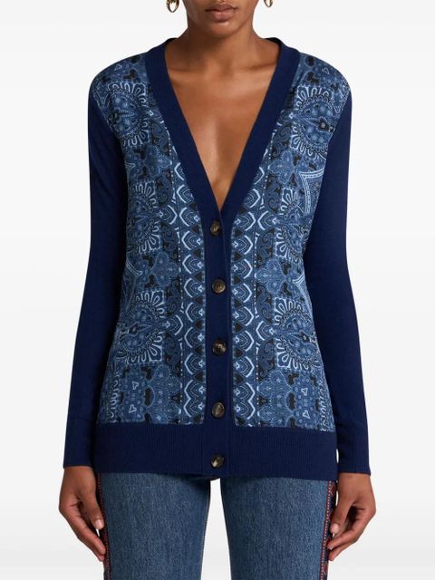 ETRO panelled cardigan - Blue - zdjęcie produktu nr 2