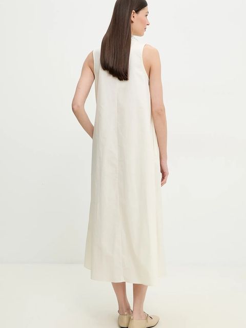 ISABELLE BLANCHE sukienka kolor beżowy midi rozkloszowana IS25SS-A056-T012