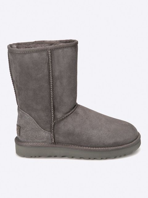 UGG śniegowce Classic Short II damskie kolor szary na płaskim obcasie ocieplone 1016223.GRY