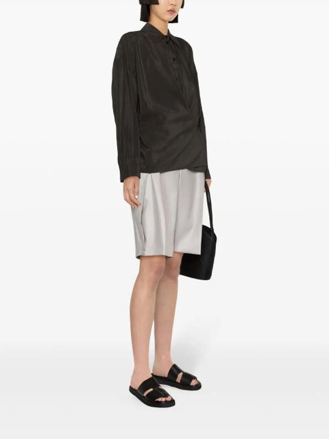 LEMAIRE straight-collar twisted shirt - Brown