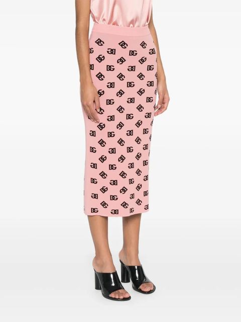 Dolce & Gabbana DNA DG-jacquard pencil skirt - Pink