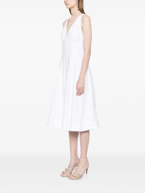 Reformation Sebastien linen V-neck dress - White