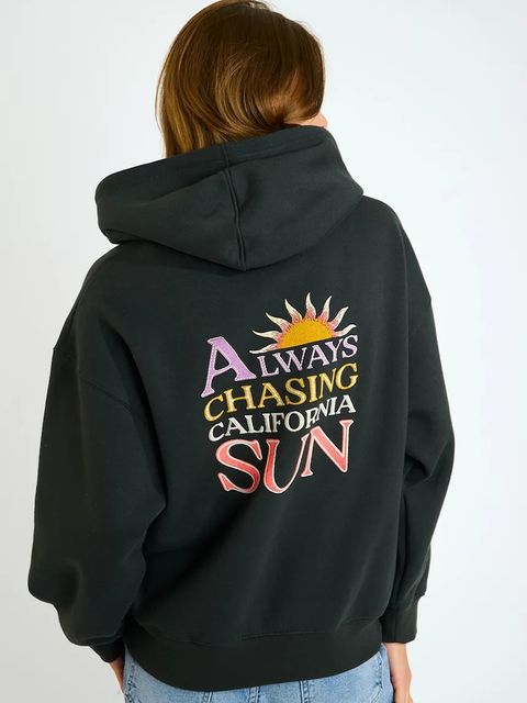 Banana Moon bluza Rockford damska kolor czarny z kapturem z nadrukiem SUNJAX.ROCKFORD - zdjęcie produktu nr 1