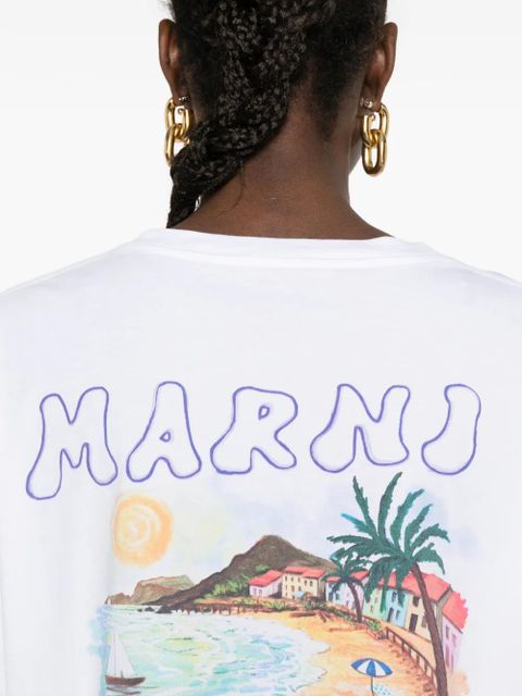 Marni logo-print T-shirt - White