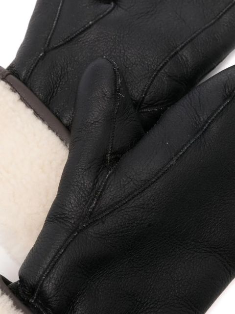 Yves Salomon shearling-lining mittens - Black - zdjęcie produktu nr 2