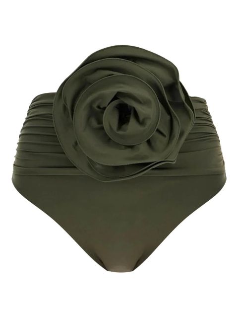 Magda Butrym flower-appliqué high-waisted bikini bottom - Green - zdjęcie produktu nr 1