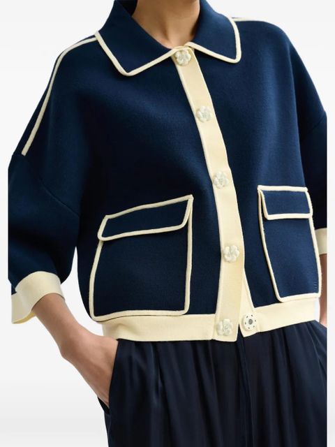 Essentiel Antwerp contrast-trim cardigan - Blue