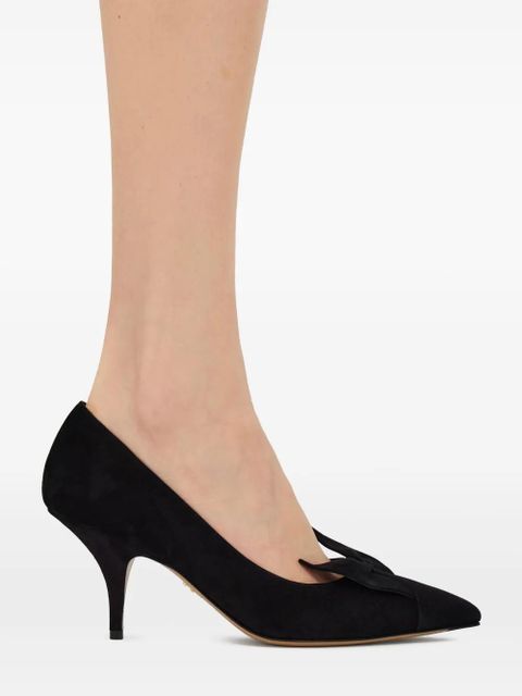 Ferragamo 70mm bow-embellished pumps - Black