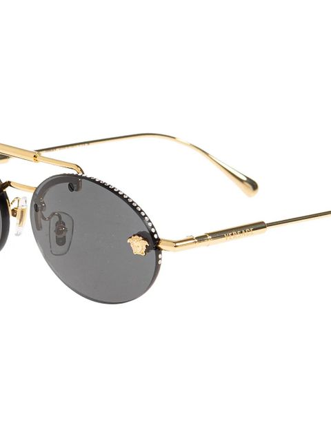 Versace Eyewear Medusa crystal-embellished sunglasses - Gold - zdjęcie produktu nr 2