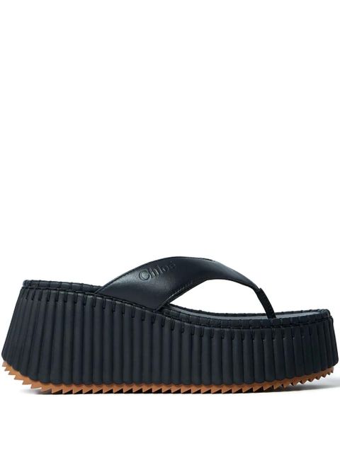 Chloé 80mm platform toe-post sandals - Black - zdjęcie produktu nr 1