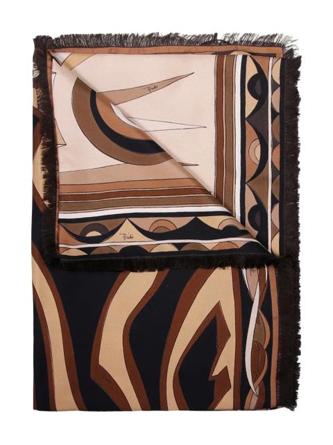 PUCCI fringed abstract-pattern scarf - Black - zdjęcie produktu nr 2