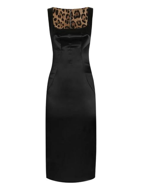 Dolce & Gabbana square-neck satin midi dress - Black - zdjęcie produktu nr 1