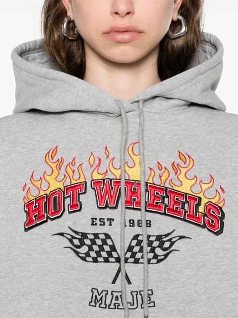 Maje logo-embroidered cropped sweatshirt - Grey