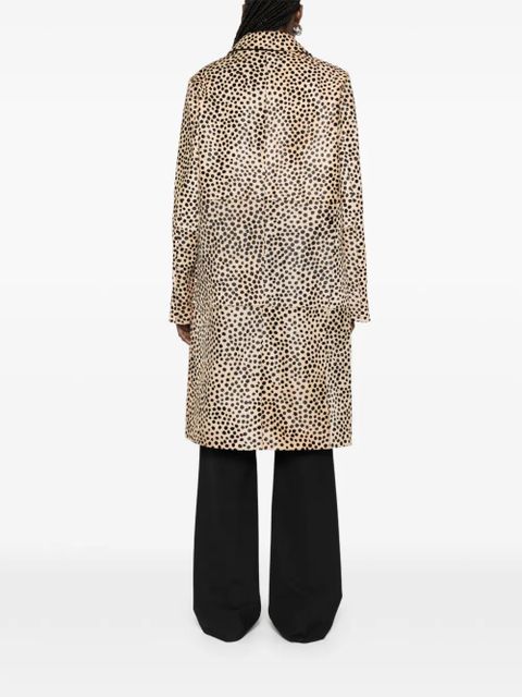 Róhe single-breasted animal-print coat - Neutrals