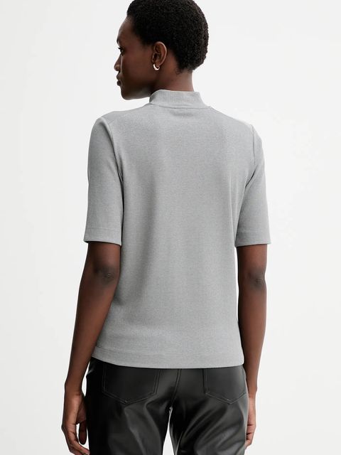 Marc O'Polo t-shirt damski kolor szary z półgolfem 510217451255