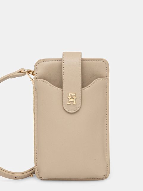 Tommy Hilfiger portfel damski kolor beżowy AW0AW17751 - zdjęcie produktu nr 1