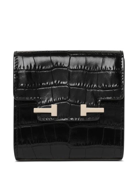 TOM FORD T-logo croc-effect leather wallet - Black - zdjęcie produktu nr 1