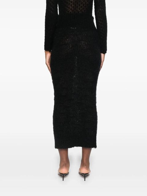 Blumarine chunky-knit midi skirt - Black