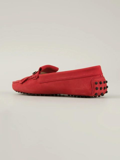 Tod's safety pin driving shoes - Red