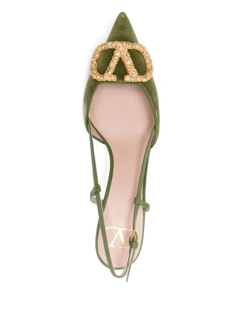 Valentino Garavani 80mm V-logo embellishment pumps - Green
