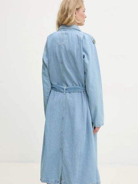 Answear.LAB płaszcz jeansowy damski kolor niebieski przejściowy