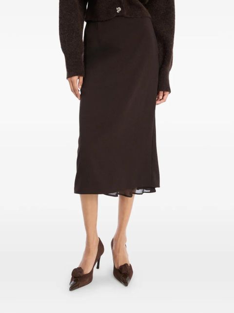 ROTATE BIRGER CHRISTENSEN two-layers midi skirt - Brown - zdjęcie produktu nr 1