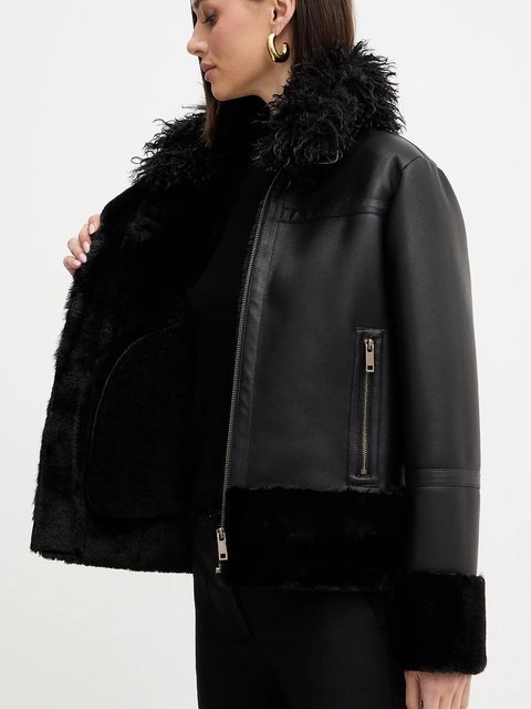 Twinset kurtka kolor czarny przejściowa 252TP2410