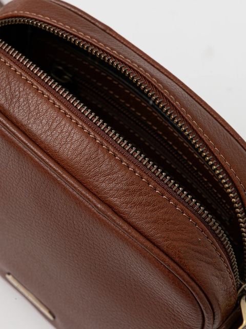 Barbour torebka skórzana kolor brązowy LBA0492