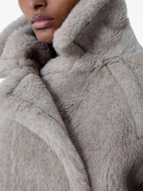 Max Mara double-breasted faux-fur coat - Neutrals