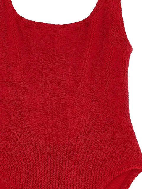 Hunza G square-neck crinkle swimsuit - Red