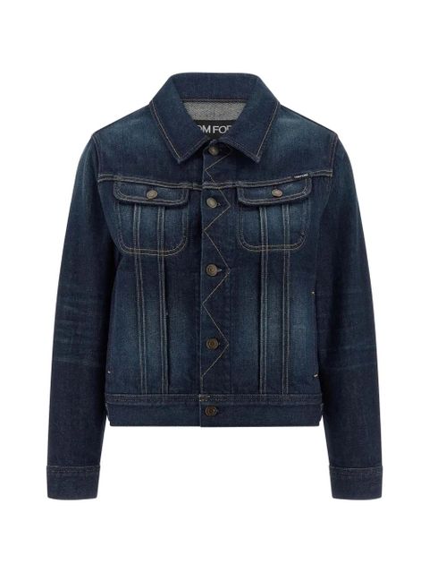 TOM FORD Japanese contrast-stitching denim jacket - Blue - zdjęcie produktu nr 1