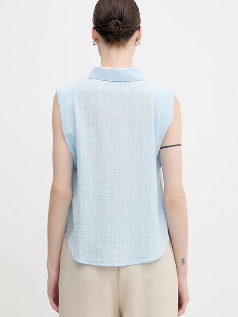 United Colors of Benetton koszula damska kolor niebieski regular z kołnierzykiem klasycznym 5ONVDQ0C1