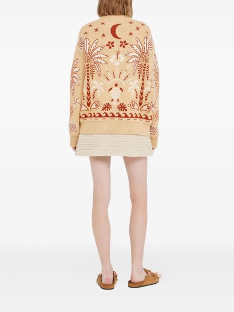 Alanui Echoes Of The Island palm-tree sweater - Neutrals