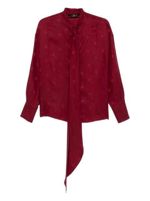 ETRO dotted-print tie-neck blouse - Red - zdjęcie produktu nr 1