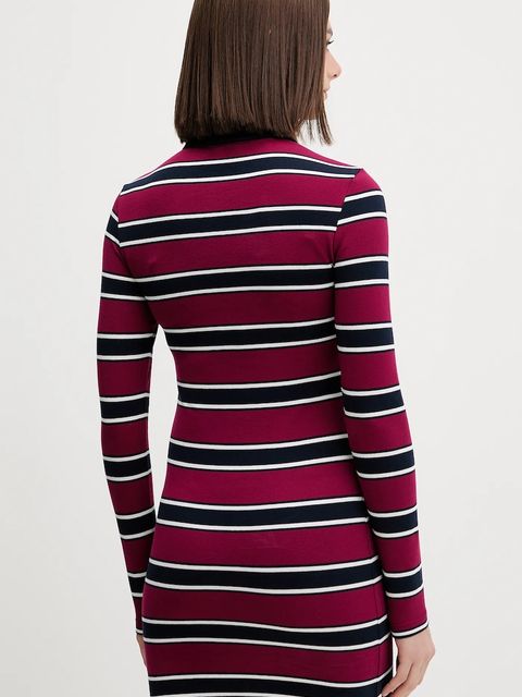 Tommy Jeans sukienka kolor bordowy mini dopasowana DW0DW21901