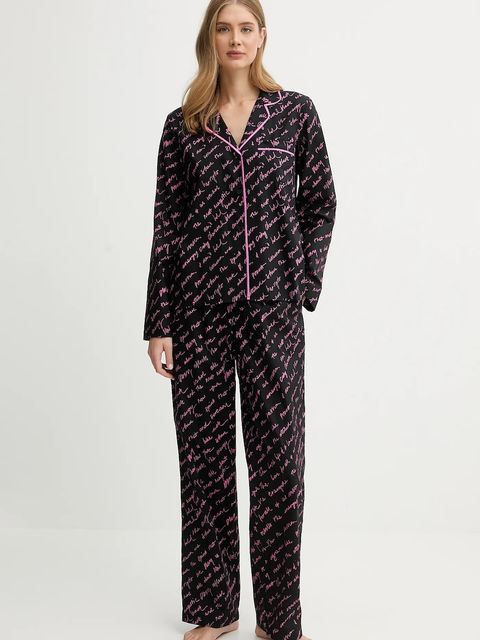 Dkny piżama bawełniana kolor czarny bawełniana YI90085 - zdjęcie produktu nr 1