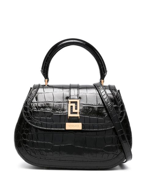 Versace Greca Goddess leather tote bag - Black