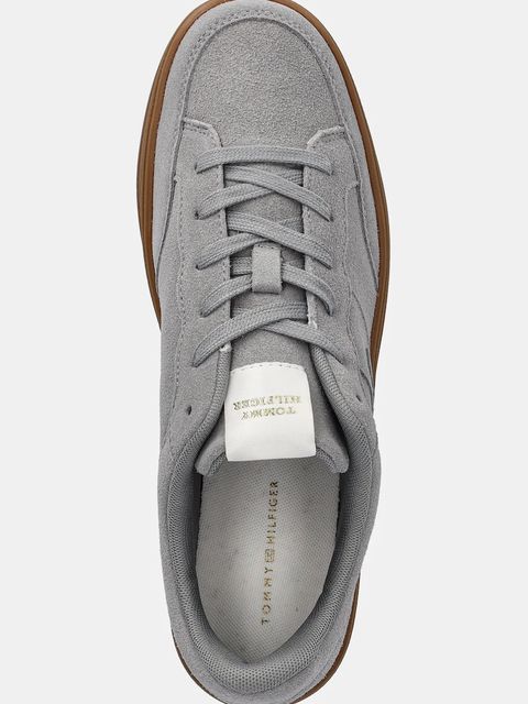 Tommy Hilfiger sneakersy zamszowe TH HERITAGE COURT SNEAKER SUEDE damskie kolor szary FW0FW09266