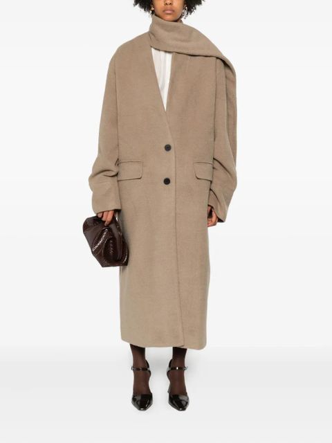 Eleh attached-scarf buttoned coat - Neutrals - zdjęcie produktu nr 2