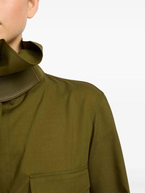 Yves Salomon high-neck blouse - Green