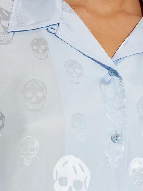 Alexander McQueen skull-print button shirt - Blue - zdjęcie produktu nr 2