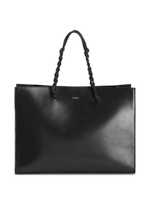 Jil Sander Tangle knotted handle embossed logo tote - Black - zdjęcie produktu nr 1