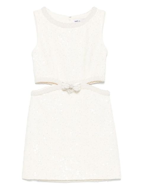 Self-Portrait bouclé mini dress - Neutrals - zdjęcie produktu nr 1