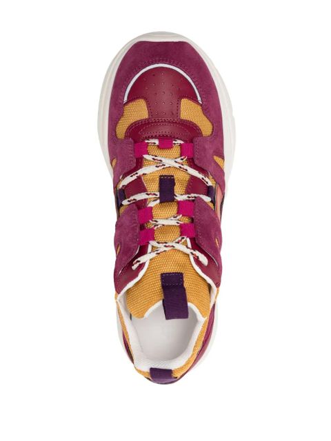 ISABEL MARANT Kindsay panelled leather sneakers - Purple