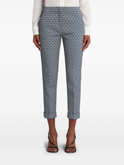 ETRO floral-jacquard trousers - Blue