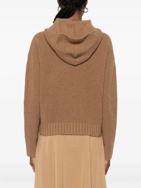 Max Mara hooded knitted top - Neutrals