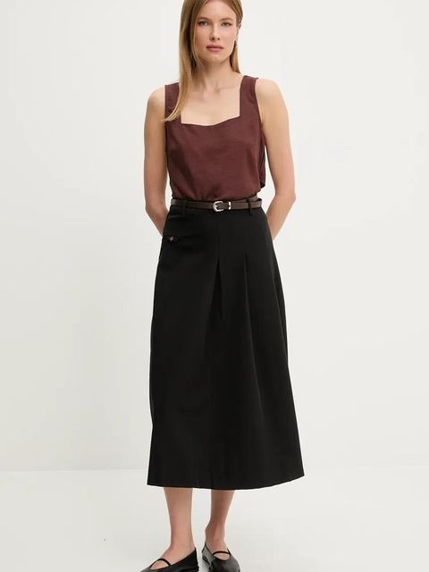 Answear.LAB spódnica kolor czarny midi rozkloszowana