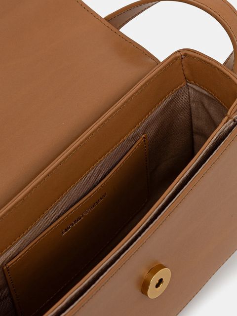 Emporio Armani torebka skórzana kolor beżowy EW001208 AF13352