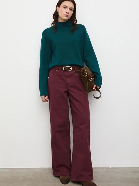 Medicine sweter damski kolor zielony lekki z półgolfem - zdjęcie produktu nr 2