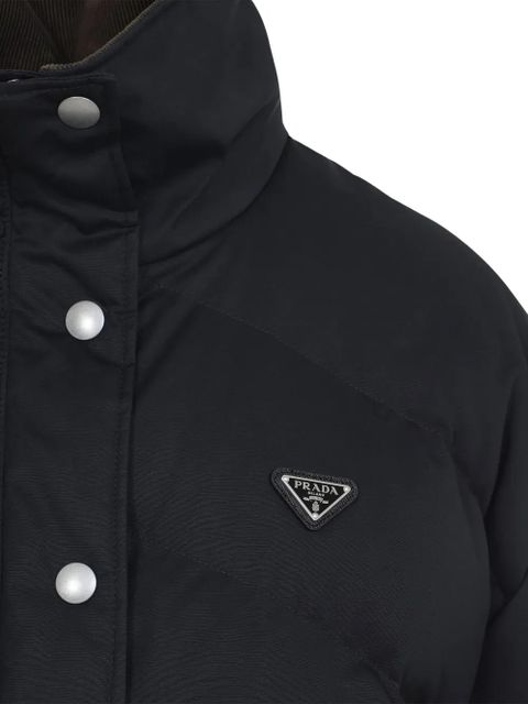 Prada quilted logo-plaque puffer jacket - Black